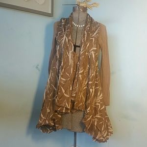 Anthropologie Knitted and Knotted Wheat Cardigan